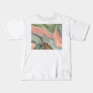 Green Pink Lavender Abstract Art Kids T-Shirt